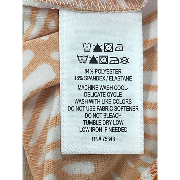 Tommy Bahama Golf Womens Sleeveless Polo Shirt Orange & White Shell Size L- New - Picture 7 of 8